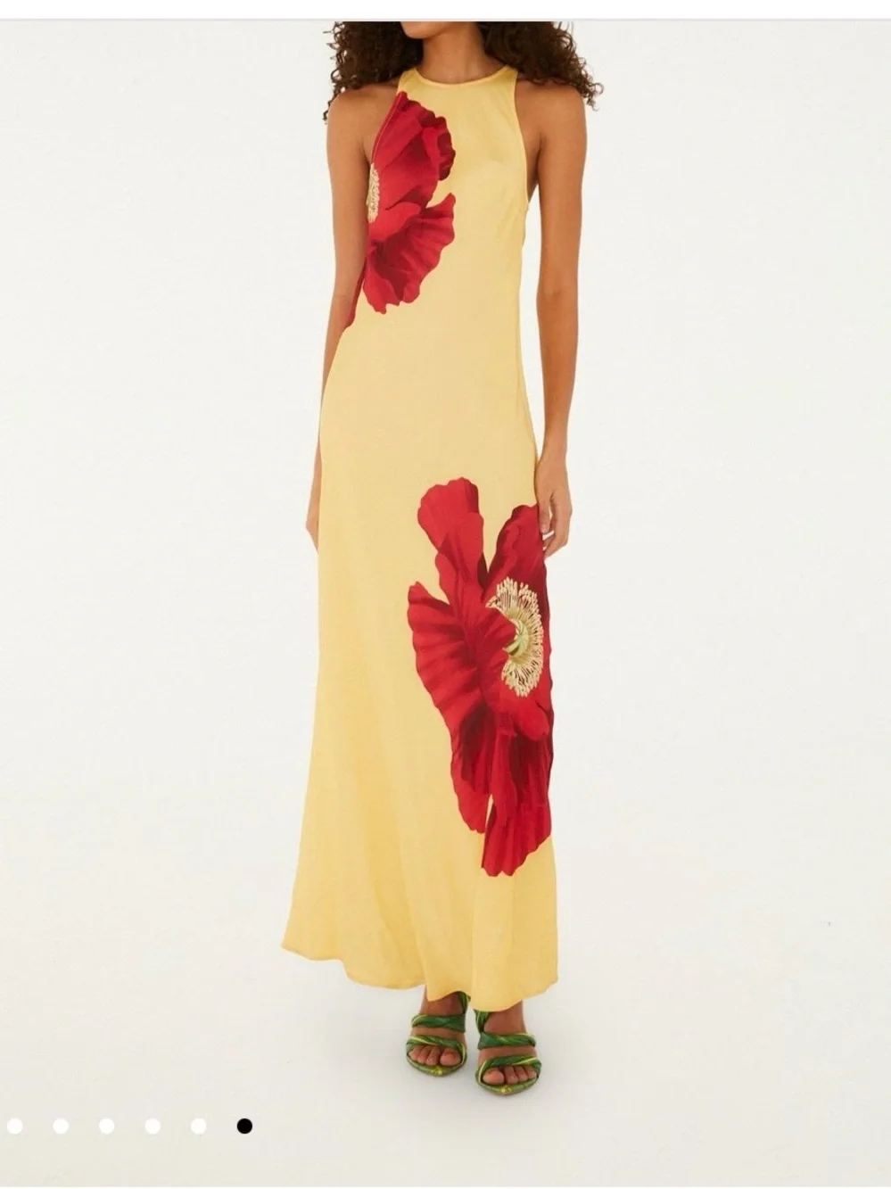 FARM Rio Yellow Maxi Dress with Red Floral Print - Picture 5 of 7